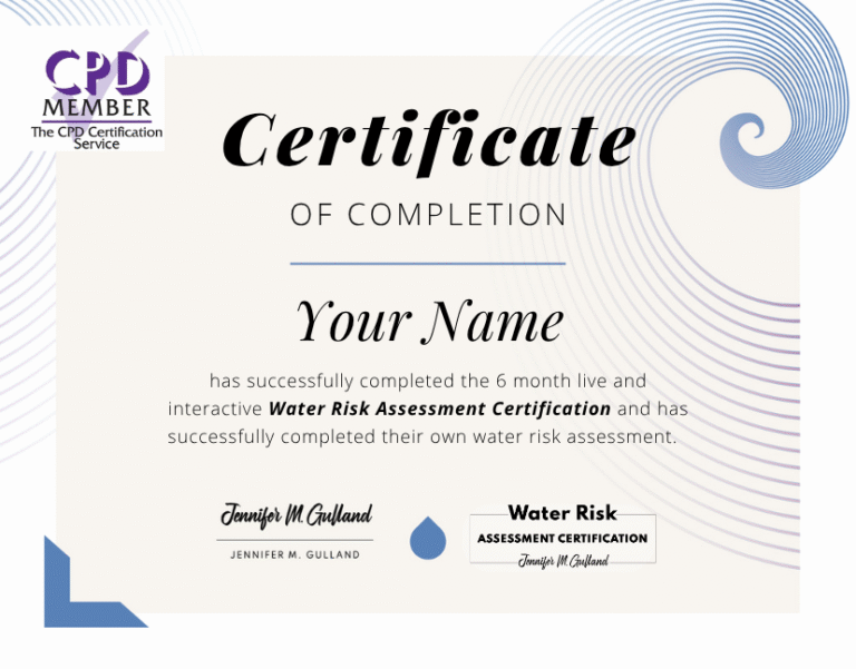 WATER RISK ASSESSMENT CERTIFICATE