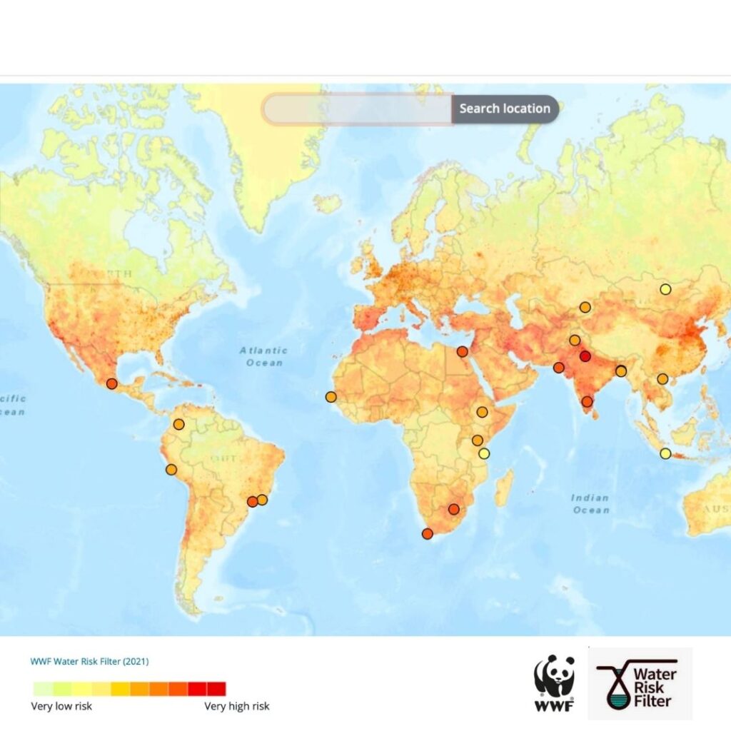 Water risk screening tools used to assess site-level water risk